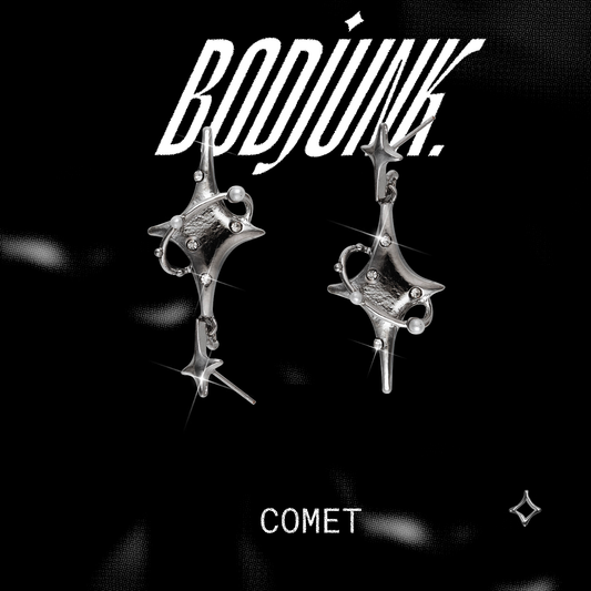 COMET Silver Statement Earrings| Bodjunk