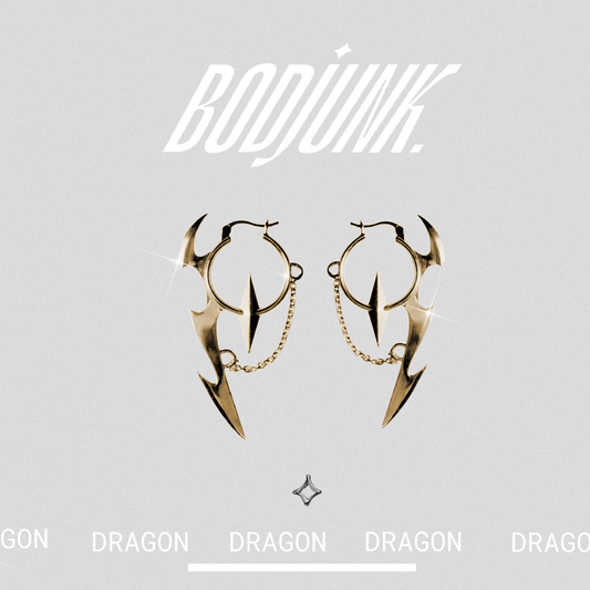 DRAGON Abstratct Gold Earrings | Bodjunk