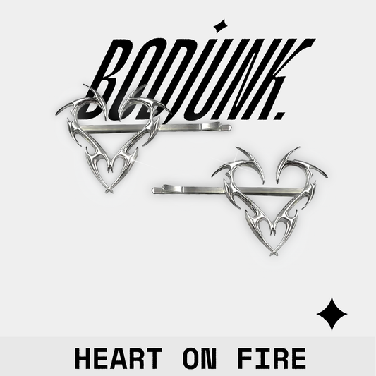 HEART ON FIRE Punk Heart Hair Pins | Bodjunk