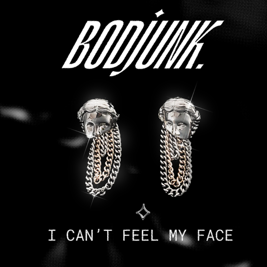 I CAN'T FEEL MY FACE SilverHoop Earrings | Bodjunk