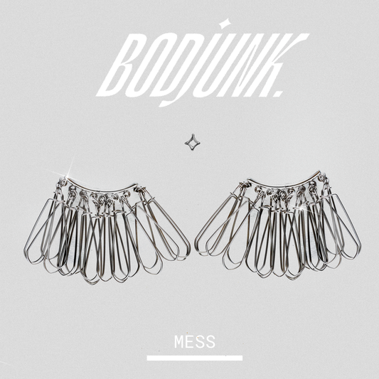 MESS Silver Dangle Earrings| Bodjunk