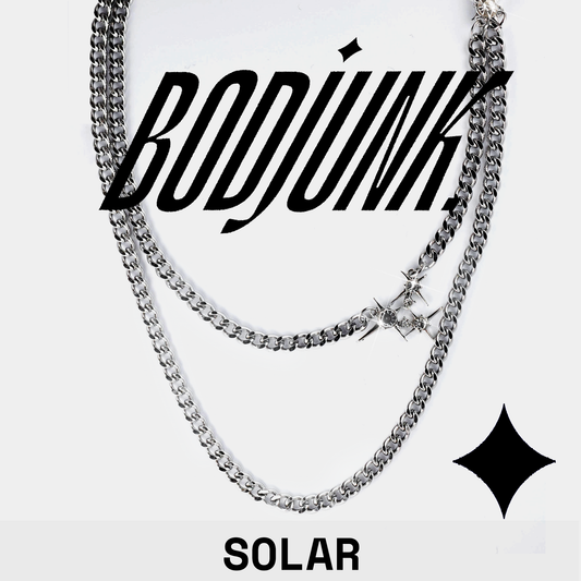 SOLAR Two Tiered Silver Chain Link Necklace| Bodjunk