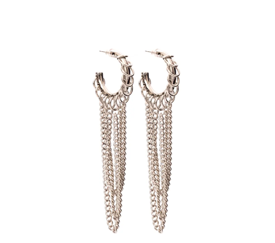 PREY Silver Tassel Earrings