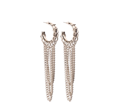 PREY Silver Tassel Earrings
